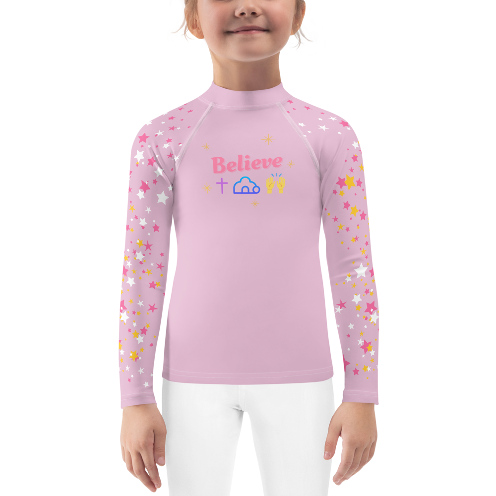 Believe Kids Rash Guard Pink