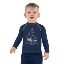 Load image into Gallery viewer, I&#39;ll Build A Boat Kids Rash Guard Navy
