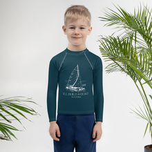 Load image into Gallery viewer, I&#39;ll Build A Boat Kids Rash Guard Sea Blue
