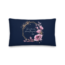 Load image into Gallery viewer, She is more precious than jewels Premium Pillow Navy
