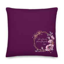 Load image into Gallery viewer, She is more precious than jewels Premium Pillow Tyrian Purple
