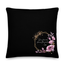 Load image into Gallery viewer, She is more precious than jewels Premium Pillow Black
