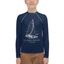 Load image into Gallery viewer, I&#39;ll Build A Boat Youth Rash Guard Navy
