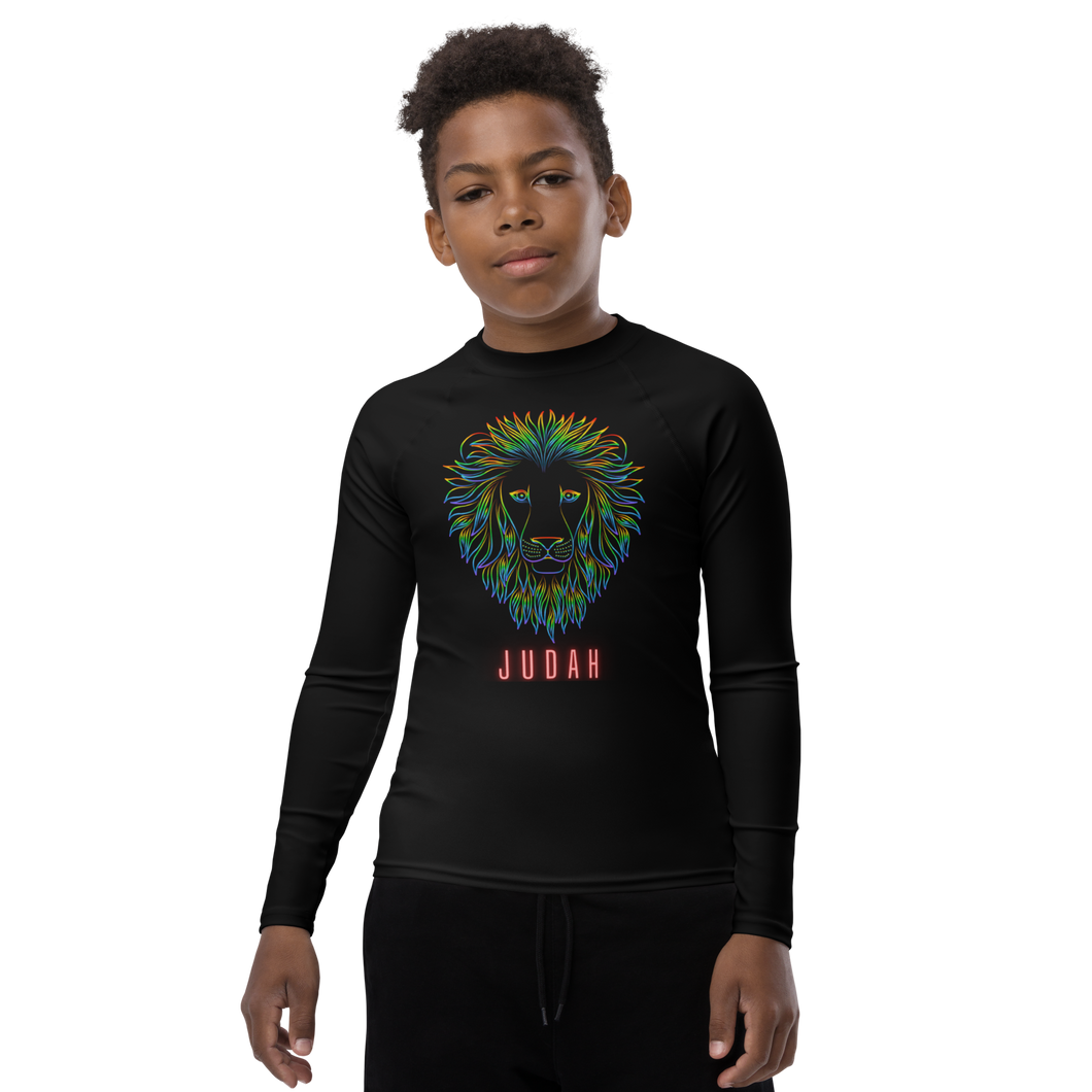 Lion of Judah Colorful Youth Rash Guard