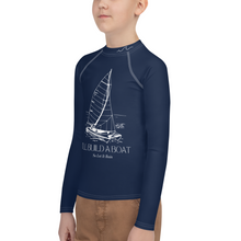 Load image into Gallery viewer, I&#39;ll Build A Boat Youth Rash Guard Navy
