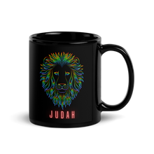 Load image into Gallery viewer, Colorful Lion of Judah Black Glossy Mug
