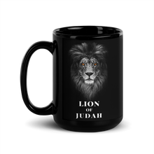 Load image into Gallery viewer, Lion of Judah Black Glossy Mug
