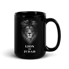 Load image into Gallery viewer, Lion of Judah Black Glossy Mug
