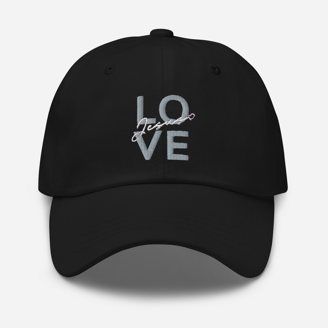 Love Jesus Dad hat Grey/White