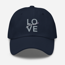 Load image into Gallery viewer, Love Jesus Dad hat Grey/White
