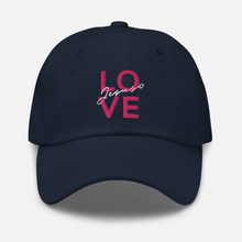 Load image into Gallery viewer, Love Jesus Dad hat Pink/White
