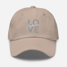 Load image into Gallery viewer, Love Jesus Dad hat Grey/White
