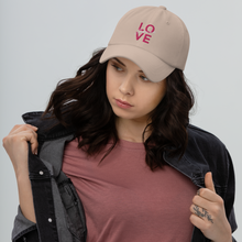 Load image into Gallery viewer, Love Jesus Dad hat Pink/White
