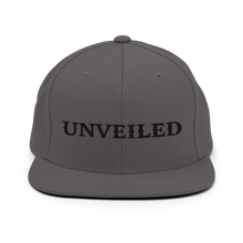 Load image into Gallery viewer, Unveiled blk/font Snapback Hat
