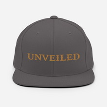 Load image into Gallery viewer, Unveiled gold/font Snapback Hat
