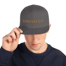 Load image into Gallery viewer, Unveiled gold/font Snapback Hat
