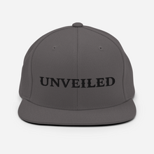 Load image into Gallery viewer, Unveiled Blk Font Snapback Hat
