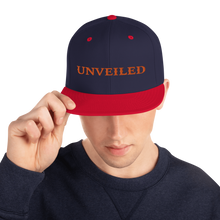 Load image into Gallery viewer, Unveiled orange/font Snapback Hat
