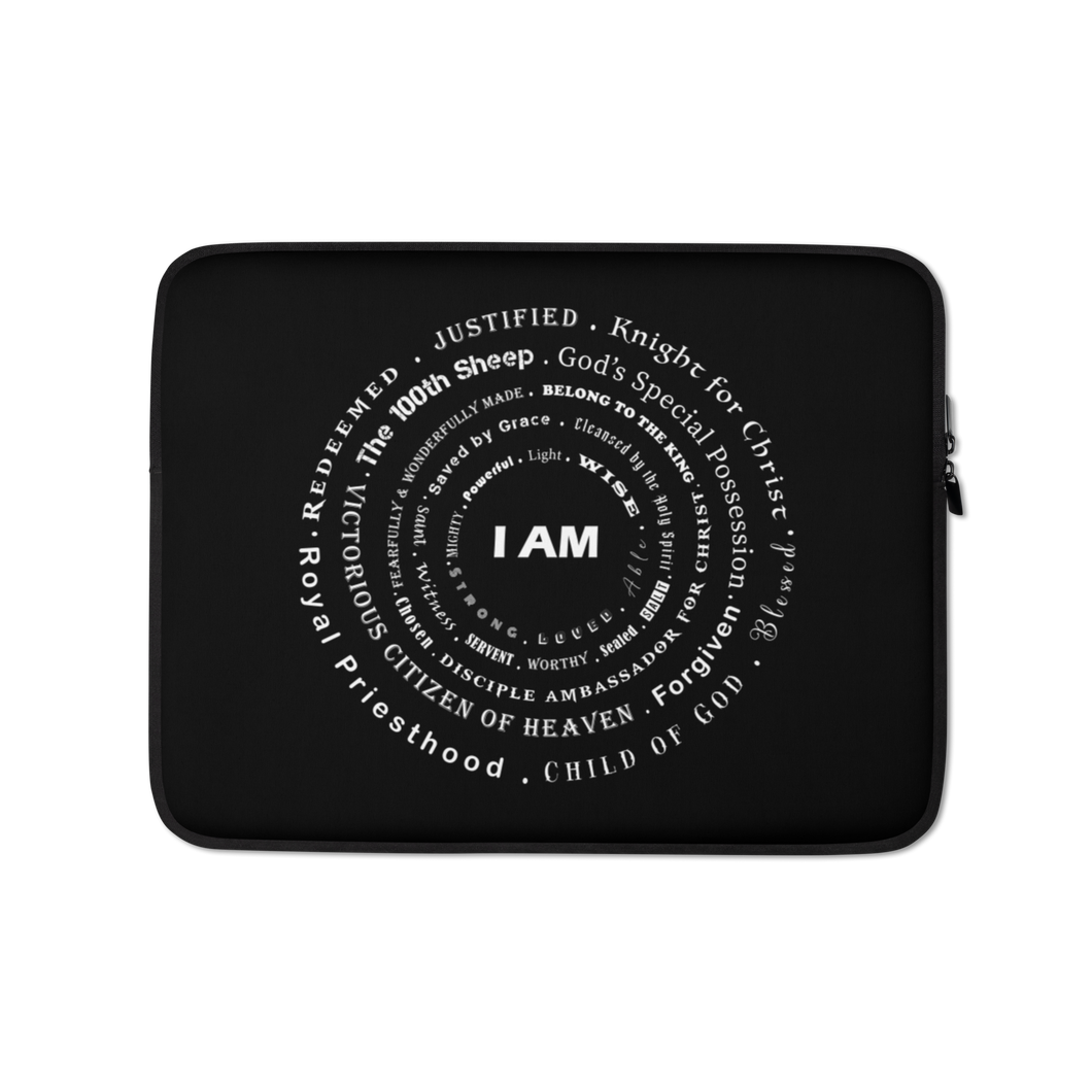 I AM Laptop Sleeve Black 13