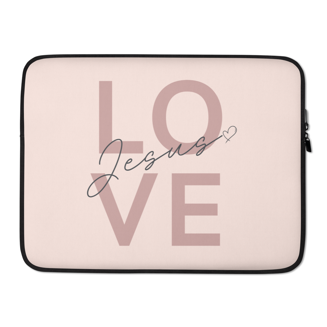 Love Jesus Wisp Pink Laptop Sleeve 15