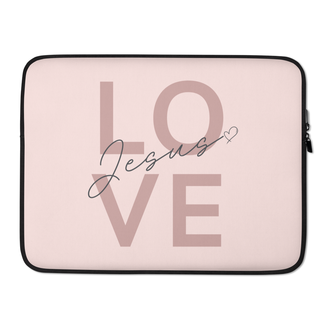 Love Jesus Rose Laptop Sleeve 15