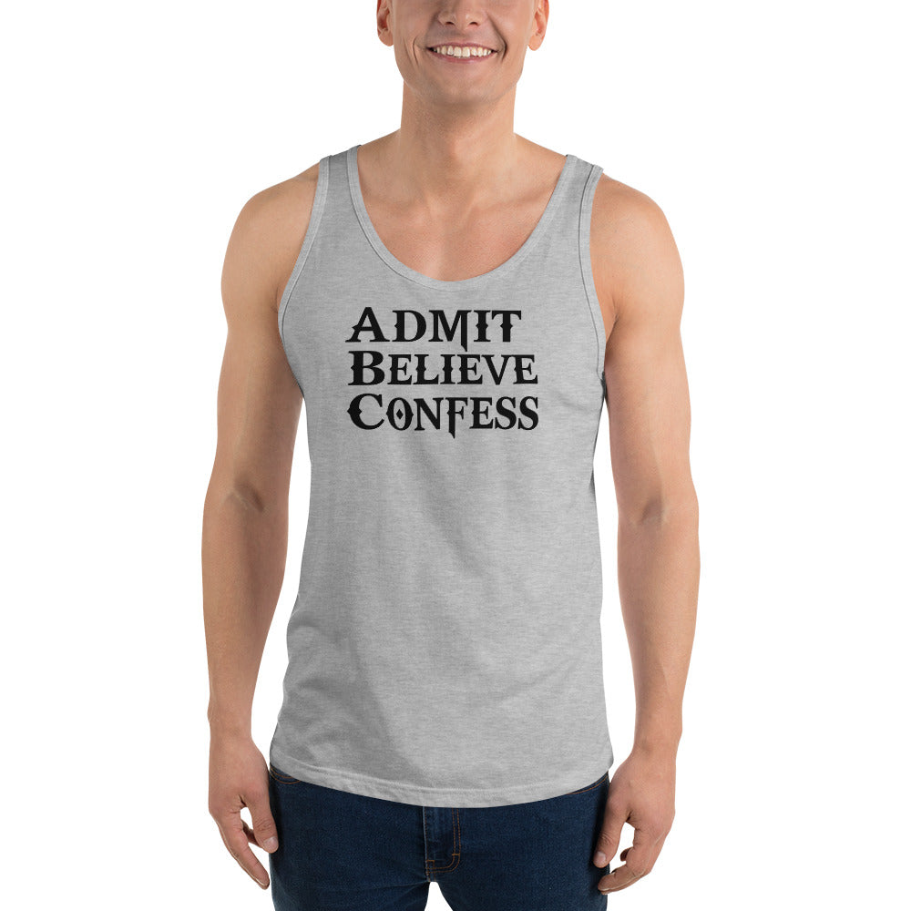 Men's ABC Black Font Tank Top