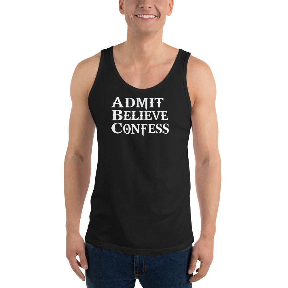 Men's ABC's White Font Tank Top