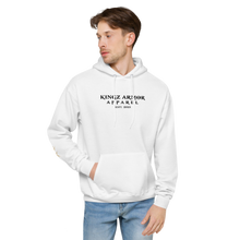 Load image into Gallery viewer, Unisex Kingz Armor EST fleece hoodie black font
