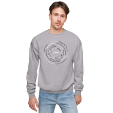 Load image into Gallery viewer, I AM blk/w font fleece sweatshirt
