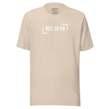 Load image into Gallery viewer, Believe corner frames Unisex t-shirt
