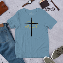 Load image into Gallery viewer, He is Risen black cross Short-sleeve unisex t-shirt
