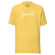 Load image into Gallery viewer, Believe corner frames Unisex t-shirt
