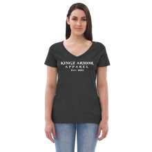 Load image into Gallery viewer, Kingz Armor Apparel Women’s recycled v-neck t-shirt
